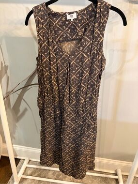 Noa Noa Sleeveless Taupe & Charcoal Printed Dress size XS